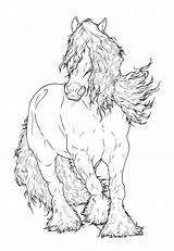 Coloring Pages Gypsy Vanner Horse Drawing Adult Horses Color Deviantart Colouring Drawings Lineart Printable Print Getcolorings Books Visit Fjord Getdrawings sketch template