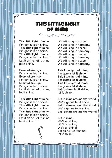 printable lyrics    light     light