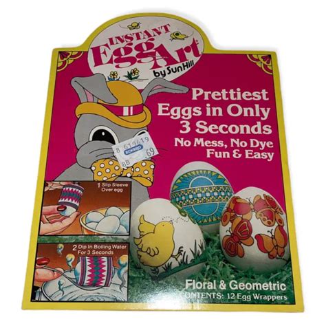 vintage instant egg art  sun hill  egg wrappers  nos