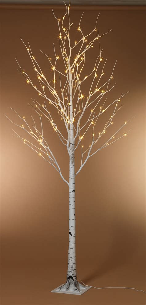 foot led lighted birch tree warm white