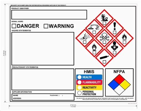 printable osha secondary container label template printable