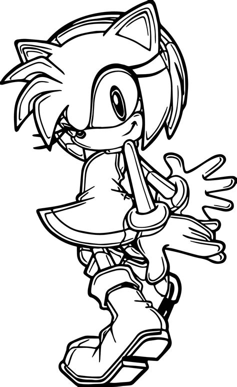nice amy rose advance blinking coloring page coloring pages amy rose