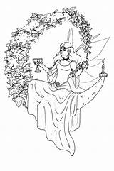 Coloring Pages Wiccan Printable Pagan Yule Adult Colouring Adults Witch Color Book Line Wicca Fairy Drawings Witchcraft Fairies Books Colour sketch template