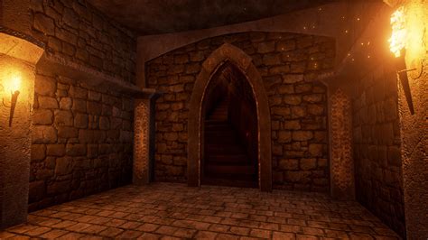 3d model modular dungeon pbr vr ar low poly cgtrader