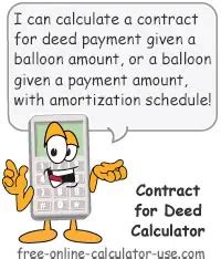 contract  deed calculator amortization schedule  balloon