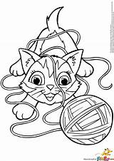 Yarn Coloring Pages Kitten Cat Electronic Ball Color Amazing Getcolorings Getdrawings Printable Print Book sketch template