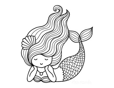 mermaid coloring pages  printable pdfs   mermaid