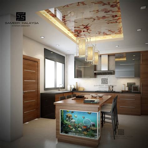 gorgeous kitchens designs  gypsum false ceiling lights decor units