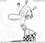 Doofus Confused Toonaday Royalty Outline Illustration Cartoon Rf Clip sketch template