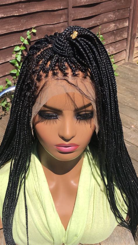 Ready To Ship Braided Wig Micro Knotless Braids Wig Human Hair Frontal