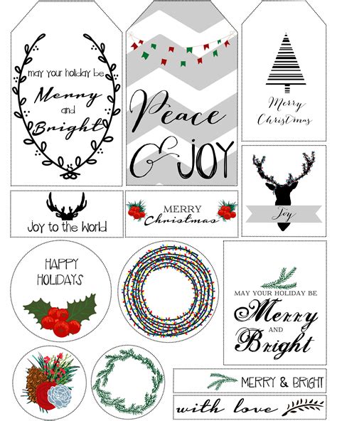 christmas gift tags paper printable     printablee