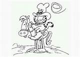 Garfield Cowboy Coloring Pages sketch template
