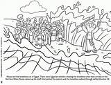 Moses Parting Crossing Israelites Children Coloringhome Colorir sketch template