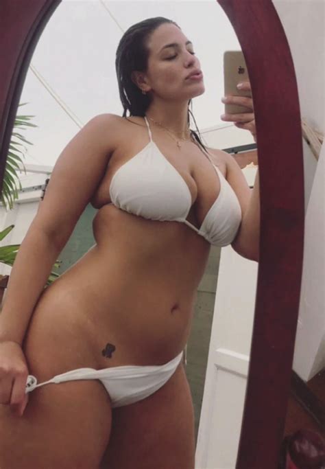 ashley graham reveals rarely seen tattoo as she pulls down white bikini bottoms in raunchy