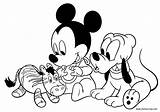 Mickey Mouse Baby Coloring Pages Pluto Clubhouse Disney Friends Printable Minnie Color Goofy Drawing Print Games Christmas Pdf Online Getcolorings sketch template
