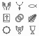 Christian Catholic Symbols Coloring Pages Vector Icon Clipground sketch template