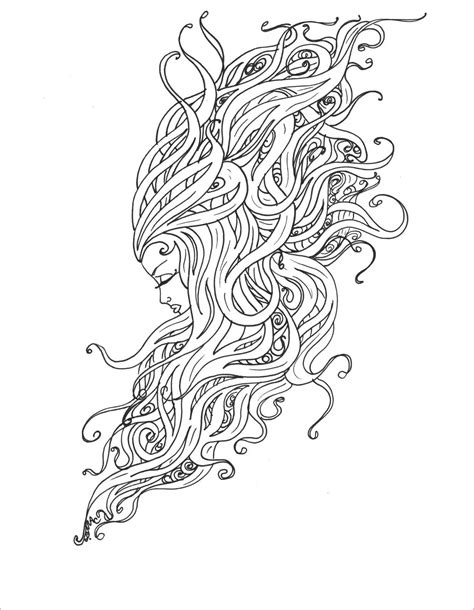 hair coloring pages coloringbay