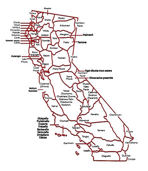 southern california native american tribes map printable maps