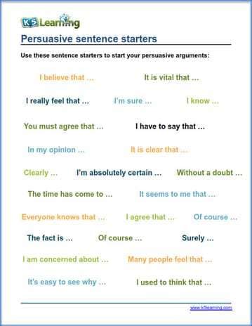 persuasive writing tools  learning