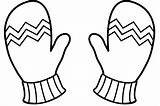 Clipart Mittens Outline Mitten Color Coloring Printable Winter Gloves Pages Webstockreview sketch template