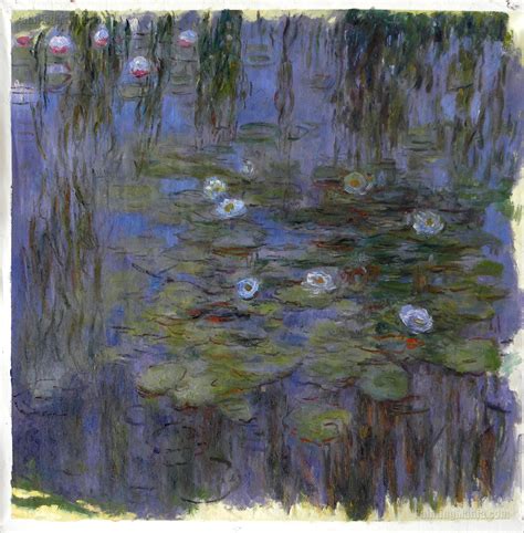 blue water lilies claude monet paintings