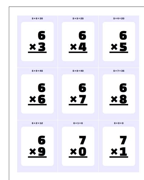 printable multiplication flash cards  printablemultiplicationcom