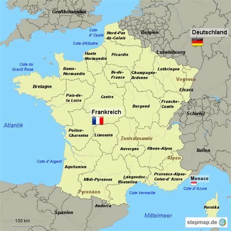 frankreich regionen von logekwh landkarte fuer europa