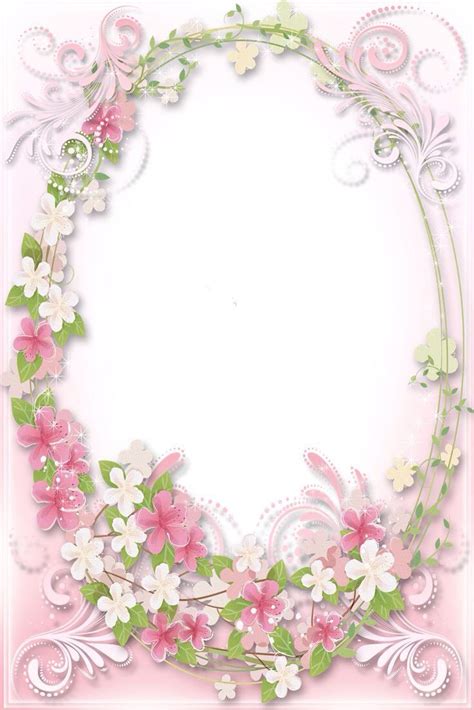 pretty   card  letters flower frame printable frames pink flowers