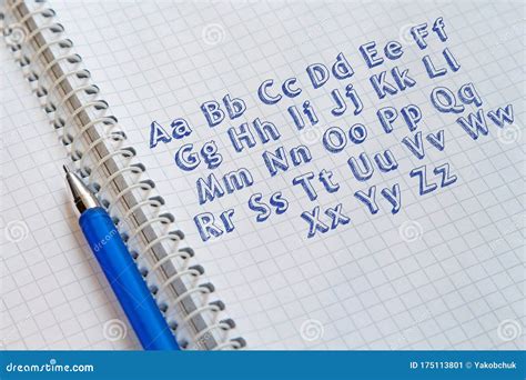 alphabet stock image image  drawn pocketbook diary