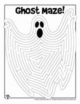 Maze Ghost Printable Halloween Mazes Kids Activity Printables Activities Print sketch template