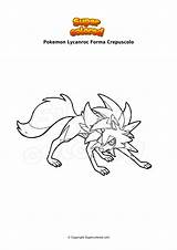 Lycanroc Wolwerock Crepuscolo Supercolored sketch template
