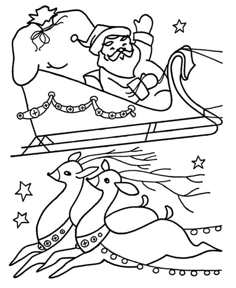 santa  reindeer coloring pages   santa
