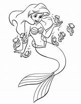 Mermaid Coloring Little Pages Printable Kids Print Colouring Sheets Ariel Sheet Gif Color sketch template