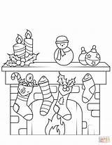 Chimenea Kolorowanka Fireplace Calcetines Obrazek sketch template