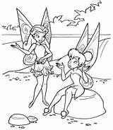 Tinkerbell Coloring Pages Printable Kids Disney Color sketch template