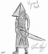 Sketch Pyramid Silent Hill Head sketch template