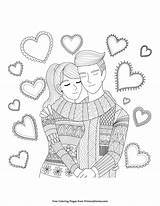 Coloring Pages Couple Printable Valentines Choose Board Color Book Adult sketch template