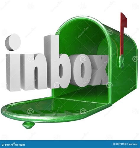 inbox word green mailbox incoming message email stock illustration illustration  incoming