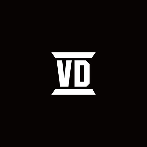 vd logo monogram  pillar shape designs template  vector art