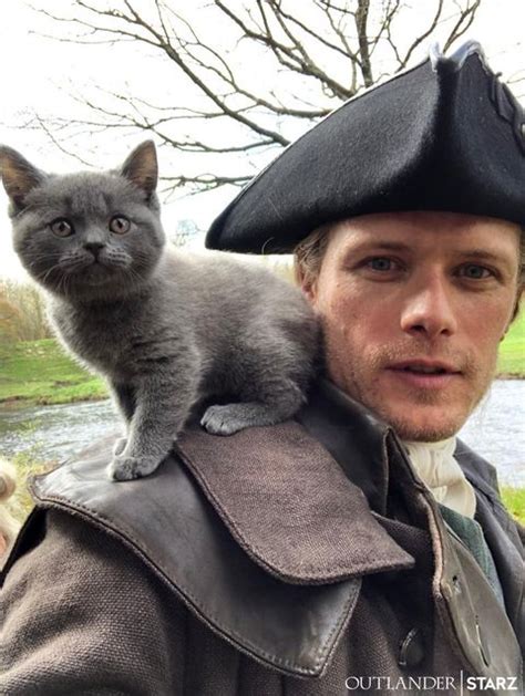 Outlander S Sam Heughan Introduces Adso The Cat In A New Photo