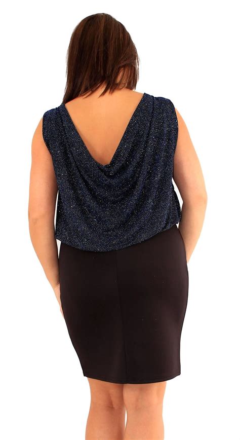 womens  size cowl  sparkle mini skirt bodycon fit party dress   ebay