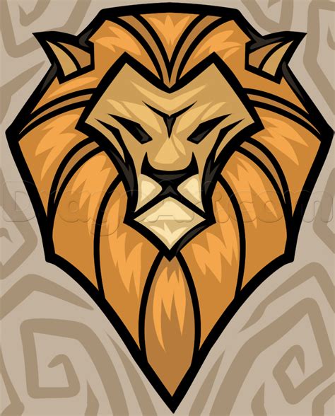 draw  cool lion head step  step safari animals