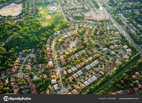 aerial view  houses  residential suburb stock photo  bruno