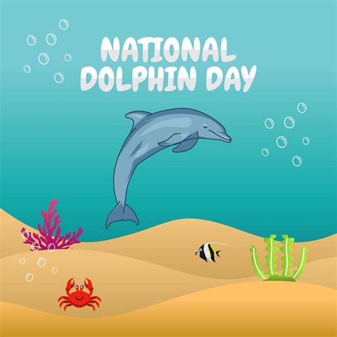 vector graphic  national dolphin day good  national dolphin day