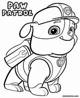 Paw Patrol Coloring Pages Rubble Cartoon Print sketch template
