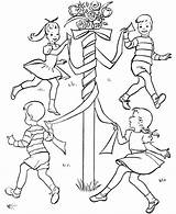 Maypole Kids Spring Tanzen Ausmalbilder Tanz Dla Kolorowanki Maj Dzieci Honkingdonkey sketch template