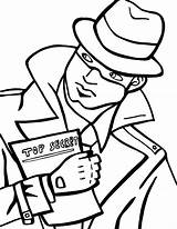 Spy Coloring Pages Secret Detective Kids Holding  Spies Drawing Colouring Color Template Agents Printable Netart Pbs Print Getdrawings Totally sketch template