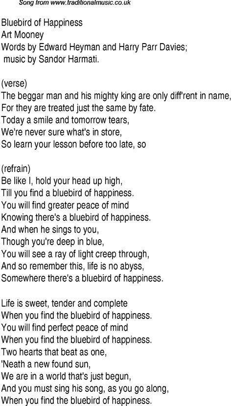 bluebird of happiness lyrics music charts lyrics to