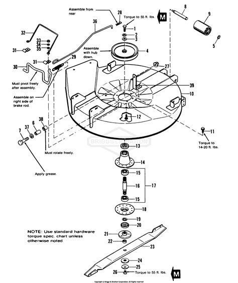 simplicity   rotary mower parts diagram    mower deck arbor group