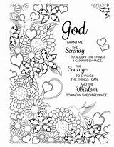 Coloring Pages Printable Adult Sober Sheets Recovery Color Inspirational Book Sobriety Prayer Serenity Verse Anonymous Alcoholics Steps Printables Slogans Sayings sketch template